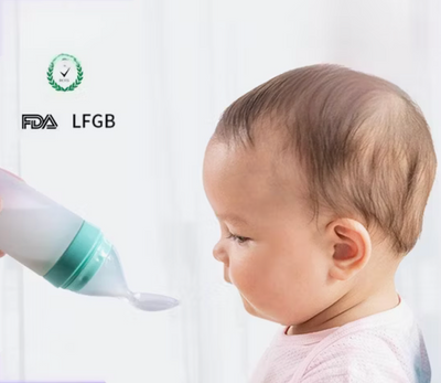 Safekido Baby Spoon Feeder  Squeezy food-grade silicon baby feeding  Bottles