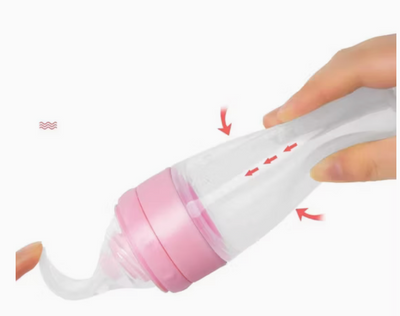 Safekido Baby Spoon Feeder  Squeezy food-grade silicon baby feeding  Bottles